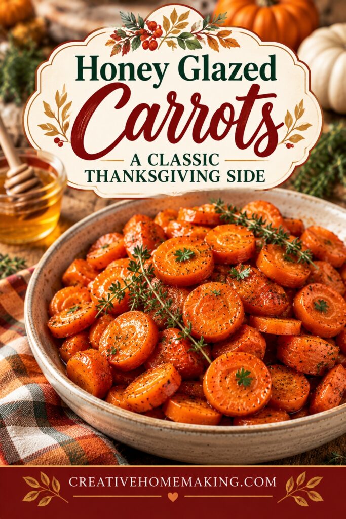 Looking for easy Thanksgiving side dishes? These honey glazed carrots are sweet, flavorful, and simple to prepare. They're a wonderful addition to your Thanksgiving dinner, Christmas feast, or any holiday gathering where you need a delicious vegetable side. Serve them with roasted turkey, baked ham, mashed potatoes, and stuffing for a comforting holiday meal. Pin this easy side dish recipe for your Thanksgiving and Christmas menu planning!