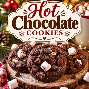 These hot chocolate cookies are rich, fudgy, and filled with chocolate chips and marshmallows! They taste just like a cozy cup of hot cocoa in cookie form. Make them for Christmas baking, holiday parties, or your next Christmas cookie exchange. Save this delicious holiday cookie recipe for your Christmas dessert tray!