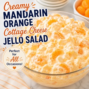 This creamy mandarin orange cottage cheese jello salad is the perfect sweet side dish for summer holidays, backyard BBQs, picnics, potlucks, and family cookouts. Easy to make and always a crowd favorite.