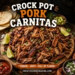 These easy Crock Pot pork carnitas are tender, juicy, and packed with flavor! Perfect for tacos, burrito bowls, or a casual dinner, this slow cooker recipe is a delicious addition to your fall recipes. It also makes fantastic game day football food for feeding a crowd.