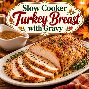 Juicy Slow Cooker Turkey Breast and Gravy