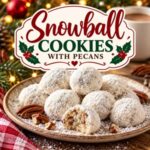 These classic snowball cookies with pecans are buttery, tender, and coated in a generous layer of powdered sugar. Also known as Mexican wedding cookies or Russian tea cakes, these little cookies are a holiday favorite. Make them for Christmas cookie trays, homemade gifts, or your next Christmas cookie exchange.