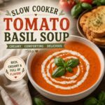 Skip the canned soup and make this creamy slow cooker tomato basil soup from scratch. This cozy soup recipe is full of fresh tomatoes, basil, and comforting flavors, making it an easy family dinner that's perfect for fall, winter, and busy weeknights.