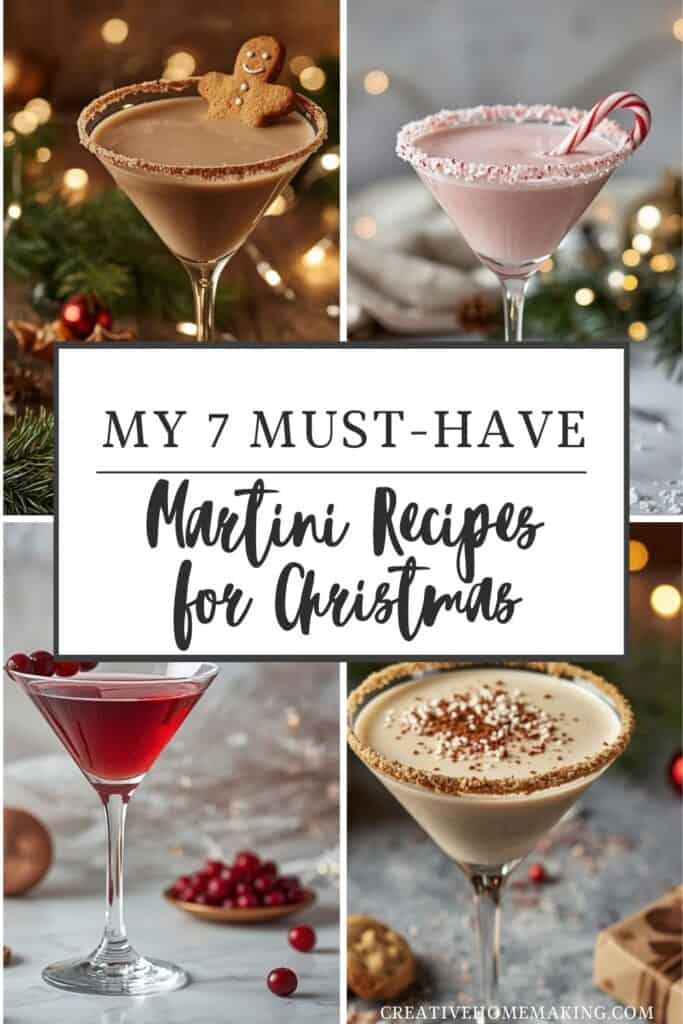 Collection of the best 7 martinis for Christmas drinks and festive celebrations