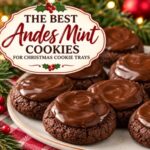 These Andes mint cookies are a chocolate lover's dream! Rich chocolate cookies topped with a smooth, minty chocolate layer make a delicious addition to your Christmas baking list. Perfect for holiday parties, Christmas cookie exchanges, festive dessert trays, and homemade cookie gifts. Save this easy holiday cookie recipe for your next baking day!