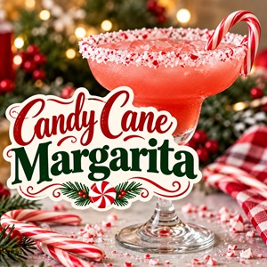 Easy Christmas Candy Cane Margarita Cocktail