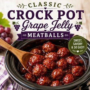 Classic Crock Pot Grape Jelly Meatballs