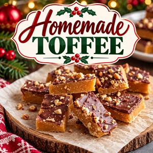 Looking for homemade Christmas candy ideas? This easy toffee recipe is a holiday favorite! Buttery caramelized toffee, chocolate, and crunchy nuts come together for a delicious treat that's perfect for Christmas parties, family gatherings, and holiday gift boxes.