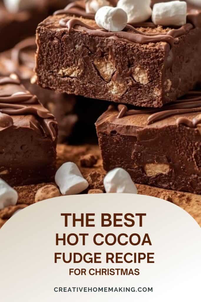 Delicious Christmas Hot Cocoa Fudge with nuts and marshmallows