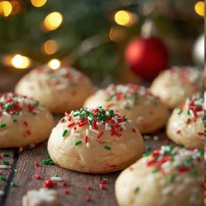 Delicious Christmas funfetti cookies with red and green sprinkles