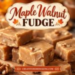 Add this homemade maple walnut fudge to your favorite holiday recipes! Its rich maple flavor and creamy texture make it perfect for Christmas celebrations, holiday dessert tables, and winter gatherings. Make a batch to share at Christmas parties or wrap individual pieces for homemade gifts, stocking stuffers, and thoughtful treats for teachers, coworkers, and neighbors. Save this festive fudge recipe for your holiday baking and gift-giving plans!
