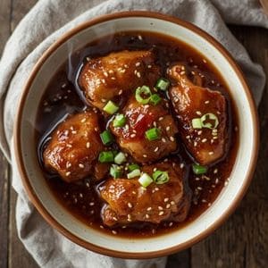 shoyu chicken in a crock pot with soy glaze
