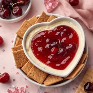 No-Bake Cherry Cheesecake Dip for Valentine's Day