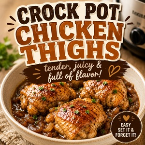 Looking for easy family dinners for fall? These crock pot chicken thighs are tender, flavorful, and simple to make. This cozy slow cooker recipe is the kind of fall food you can put together and let the crock pot do the work.
