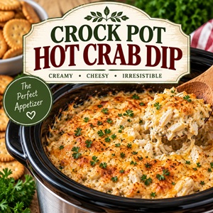 This Crock Pot Hot Crab Dip belongs on your list of the best appetizers for holiday parties! This rich, cheesy comfort food is made from scratch and cooked in the slow cooker, making it an easy addition to your game day food, potluck, or party menu.