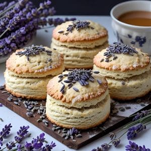 Lavender biscuits served with tea