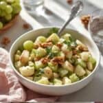 Waldorf salad with apples and grapes styled for brunch