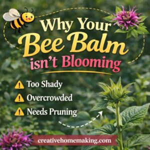 Wondering why your bee balm isn’t blooming? These easy bee balm gardening tips will help fix the problem fast. Includes bee garden ideas and companion plants for bee balm.