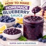 This homemade blueberry sauce is ready in minutes and perfect for pancakes, cheesecake, ice cream, and more! Use fresh or frozen blueberries for this easy recipe you’ll make again and again.