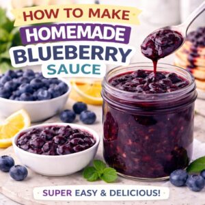 This homemade blueberry sauce is ready in minutes and perfect for pancakes, cheesecake, ice cream, and more! Use fresh or frozen blueberries for this easy recipe you’ll make again and again.