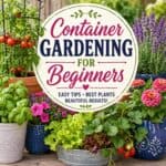 Start your container garden with beginner-friendly plants like lettuce, peas, tomatoes, blueberries, strawberries, marigolds, begonias, and lavender. Perfect for balconies, patios, apartment gardens, and tiny spaces.