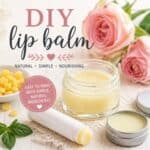 Make your own DIY lip balm with just a few simple ingredients like beeswax and coconut oil. This natural lip balm is easy to make, nourishing, and perfect for soft, healthy lips all year long.
