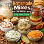 Stop buying store packets and make your own homemade mixes. Easy seasoning mixes, baking mixes, and pantry staples to save money and cook from scratch.