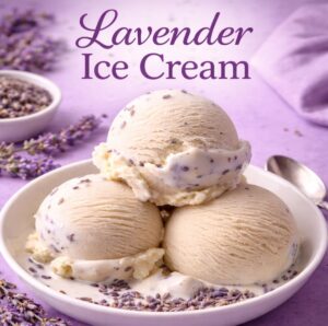 This lavender ice cream is a creamy and beautiful lavender dessert made with edible lavender. Perfect for lavender recipes, fresh lavender uses, and dried lavender recipes when you’re wondering what to do with lavender.