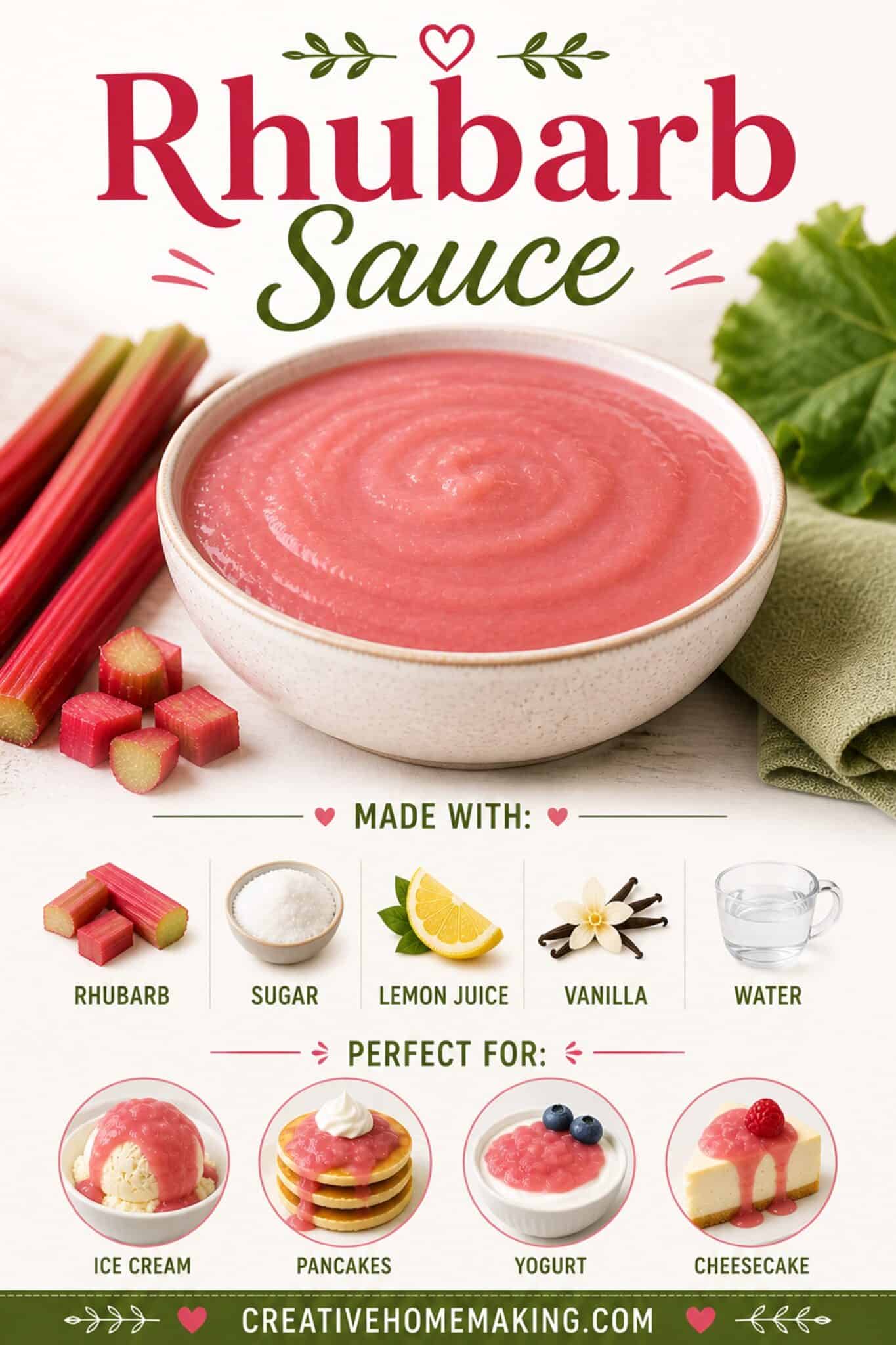 Best Rhubarb Sauce Recipe (Quick & Easy!) - Creative Homemaking