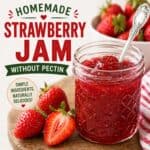 Learn how to make delicious strawberry jam without pectin using fresh berries, sugar, and lemon juice. This simple homemade jam recipe is perfect for beginners and full of real strawberry flavor.