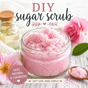 Make this easy DIY sugar scrub with simple, natural ingredients for soft, glowing skin. A perfect addition to your from scratch living and simple homemade living routine, this homemade scrub is quick, affordable, and luxurious.