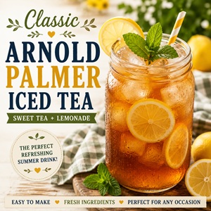 Sweet tea + lemonade = the perfect summer drink! This refreshing Arnold Palmer recipe is ideal for summer holidays, picnics, BBQs, cookouts, porch sipping, and backyard entertaining. If you love simple living and from scratch living, this easy homemade drink belongs on your summer menu.