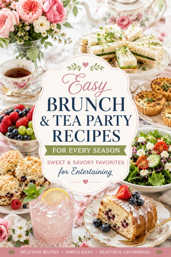 Hosting a brunch, tea party, garden party, bridal shower, or baby shower? Find easy sweet and savory recipes, finger foods, brunch ideas, desserts, salads, and party drinks perfect for spring and summer gatherings.