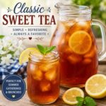 This classic sweet tea recipe is the ultimate summer drink for Memorial Day, Fourth of July, Labor Day, backyard BBQs, cookouts, brunches, and summer parties. Refreshing, simple, and perfect for hot summer days.