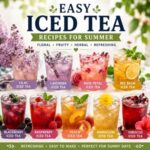 Looking for refreshing summer drinks? These easy iced tea recipes include sweet tea, cold brew tea, raspberry iced tea, peach iced tea, lavender iced tea, hibiscus tea, and more. Perfect for brunches, baby showers, Memorial Day, Fourth of July, Labor Day, and backyard parties.