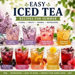Looking for refreshing summer drinks? These easy iced tea recipes include sweet tea, cold brew tea, raspberry iced tea, peach iced tea, lavender iced tea, hibiscus tea, and more. Perfect for brunches, baby showers, Memorial Day, Fourth of July, Labor Day, and backyard parties.