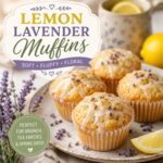 Make soft, bakery-style lemon lavender muffins with fresh lemon flavor and delicate floral notes. Perfect for Simple Homemade Living, Pretty Brunch Ideas, lavender recipes, spring brunches, tea party food, and slow homemade mornings.