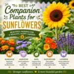 Discover the best companion plants for sunflowers to create a thriving garden full of pollinators and color! Learn why nasturtiums, marigolds, basil, lavender, zinnias, and clematis pair beautifully with sunflowers in vegetable gardens and cottage garden flowers beds.