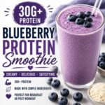 Looking for a healthy breakfast that actually keeps you full? This easy blueberry protein smoothie is naturally sweet, incredibly creamy, and packed with 30G+ protein. It's a delicious way to fuel your morning or recover after a workout. Perfect for simple homemade living, from scratch recipes, and nutritious meal prep.