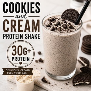 Looking for a healthy way to enjoy your favorite cookies and cream flavor? This easy protein smoothie is made with simple ingredients and comes together in just minutes. Great for simple homemade living, from scratch breakfasts, healthy coffee shop alternatives, and high-protein recipes.