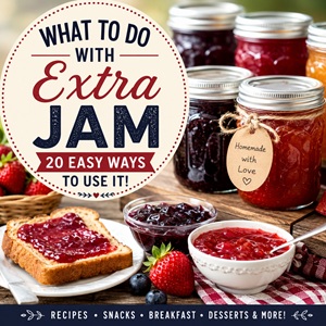 Wondering what to do with all that homemade jam in your pantry? These easy ideas go far beyond toast! Learn how to use strawberry jam, blueberry jam, raspberry jam, peach jam, blackberry jam, and more in breakfasts, desserts, charcuterie boards, drinks, gifts, and everyday meals. Perfect for home canners looking for creative ways to use extra jam.