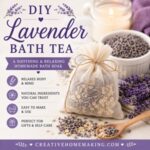 Turn bath time into a spa-like experience with this relaxing lavender bath tea recipe. Made with simple ingredients, this homemade bath soak makes a thoughtful gift and is a beautiful addition to your lavender DIY collection. Pair it with lavender sugar scrub, lavender body oil, lavender bath salts, and homemade lavender milk bath for the ultimate self-care routine.