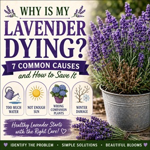 Is your lavender turning brown, yellow, or dying from the center? Learn the most common reasons lavender struggles and how to fix them before it's too late. This guide is perfect for gardeners growing cottage garden flowers, pollinator gardens, and lavender for homemade lavender recipes, teas, syrups, and DIY projects.