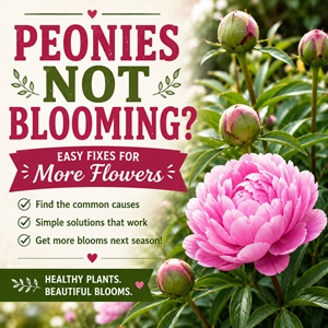 From too much shade to planting peonies too deep, several factors can prevent those gorgeous blooms from appearing. Learn how to troubleshoot your plants and get your peonies flowering again. Ideal for gardeners creating colorful cottage gardens filled with timeless flowers and seasonal beauty.