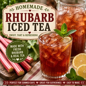 Cool off with this refreshing Homemade Rhubarb Iced Tea recipe. Made with fresh rhubarb, real tea, and a touch of sweetness, this easy summer drink is perfect for porch sitting, backyard gatherings, and simple homemade living. If you love seasonal recipes made from garden-fresh ingredients, you'll want to add this one to your summer menu.