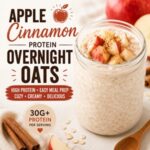 Looking for the perfect fall breakfast? These Apple Cinnamon Protein Overnight Oats are packed with over 30 grams of protein and made with wholesome ingredients. Add collagen, creatine, chia seeds, or hemp hearts for a nutritious high protein breakfast that's ideal for easy meal prep, healthy eating, and busy mornings.