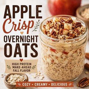 High Protein Apple Crisp Overnight Oats (30G+ Protein)