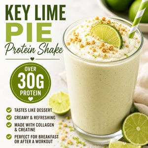 Looking for a healthy breakfast that tastes like dessert? This Key Lime Pie Protein Shake is rich, creamy, refreshing, and loaded with over 30 grams of protein. Made with collagen, creatine, and vanilla protein powder, it's ready in just 5 minutes!