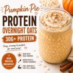 Looking for an easy meal prep breakfast this fall? These pumpkin pie protein overnight oats are packed with over 30 grams of protein and made with wholesome ingredients like oats, pumpkin puree, and protein powder. Customize with collagen, creatine, or chia seeds for a delicious high protein breakfast that fits a simple living lifestyle.