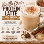 Creamy, comforting, and packed with 30G+ protein, this homemade Vanilla Chai Protein Latte is the perfect way to start a crisp morning. Made with collagen, creatine, warm chai spices, and vanilla, it's a delicious addition to your collection of fall recipes, cozy drinks, and high protein breakfast ideas.